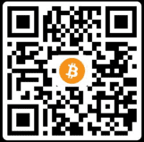 A qr code with the bitcoin symbol on it.